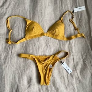Vitamin A yellow ribbed bikini